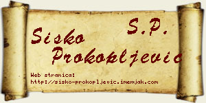 Sisko Prokopljević vizit kartica